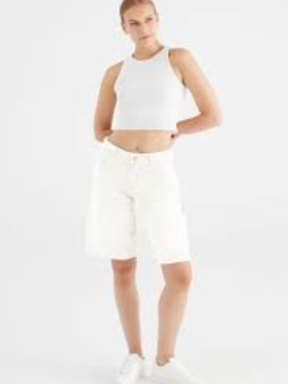 COJ Denim Short - Harper Mid Waist Midi Length 5 Pocket Shorts